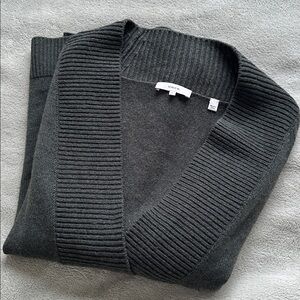 VINCE. Ribbed Shawl Collar Tunic in Moss